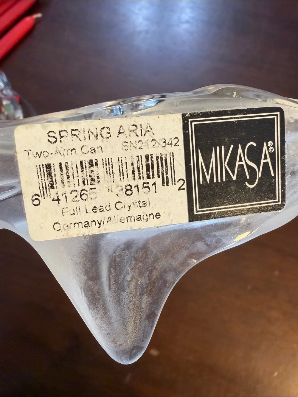 VTG Mikasa Spring Aria Lead Crystal candle holders frosted & clear tulip flowers